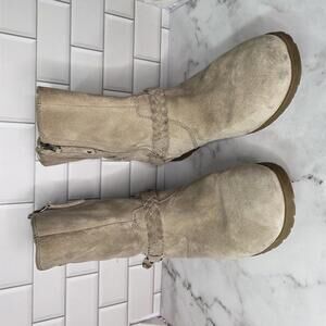 Teva Womens Delavina Braided Suede Waterproof Zip Up Strap Ankle Booties Sz 9.5